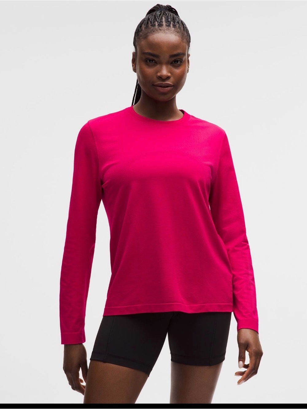 Women’s Swiftly Long Sleeve Crewneck Top - Hot Pink